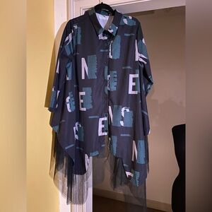 Stylish Black and Green Women’s Top